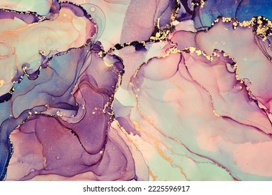 Alcohol Ink Art.Mixing Liquid Paints. Modern, Abstract Colorful Background, Wallpaper. Marble Texture.Translucent Colors