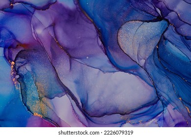 Alcohol Ink Art.Mixing Liquid Paints. Modern, Abstract Colorful Background, Wallpaper. Marble Texture.Translucent Colors