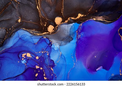 Alcohol Ink Art.Mixing Liquid Paints. Modern, Abstract Colorful Background, Wallpaper. Marble Texture.Translucent Colors