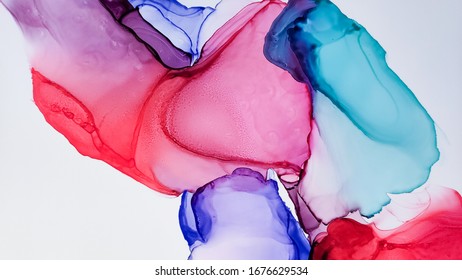 Alcohol ink. Burgundy Design. Red Watercolor Paint. Sophisticated Illustration. Artistic Mixed Paper. Blue Marble Texture. Violet Liquid Artwork. Abstract Ethereal Paint. White Alcohol ink.