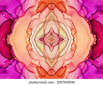 Alcohol Ink Color. Kaleidoscope Child. White Alcohol Ink Color. Seamless Marble. Stained Glass Flower. Bright Kaleidoscope Food. Coral Marbling Ink.