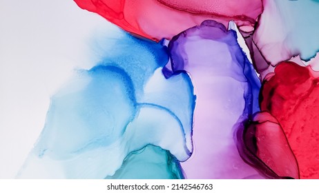 Alcohol Ink. Purple Marble Texture. Red Pattern. Abstract Ethereal Fluid. Organic Floral Splash. Vine Liquid Texture. Blue Watercolor Swirl. Sophisticated Background. White Alcohol Ink.