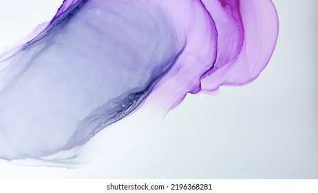 Alcohol Ink. Violet Liquid Texture. Grey Marble Artwork. Pink Flow. Isolated Brush Pattern. Sophisticated Background. Blue Watercolor Swirl. Abstract Ethereal Paint. White Alcohol Ink.