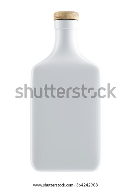 Download Alcohol White Ceramic Bottle Wooden Stopper Stock Illustration 364242908