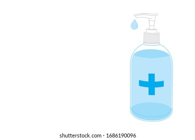 Alcohol-based Hand Sanitizer In Pump Bottle, Can Quickly Reduce The Number Of Microbes On Hands, Washing Gel, Alcohol Gel, Protect From Coronavirus Disease 2019 (COVID-19), Background For Text