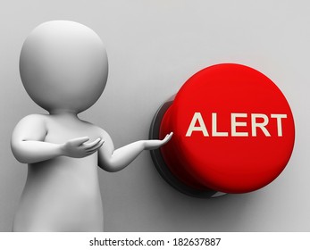 Alert Button Showing Warning Hazard Or Notice