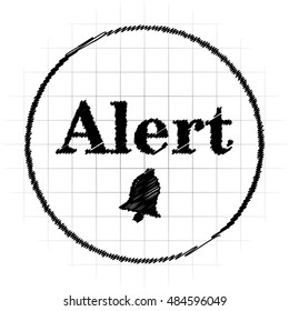 Alert icon. Internet button on white background.