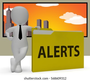 Alerts Folder Character 3d Rendering Holding Schedule Reminders