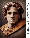 Alexander the Great portrait, 3D illustration