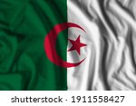 Algeria flag realistic waving for design on independence day or other state holiday