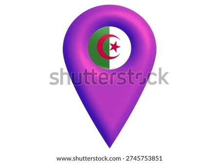 Algeria Map Pointer Location Symbol on White