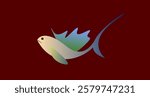 Algiers, Algeria - February 01, 2025: Vivid colors fish. Design illustration. Victor illustration. Multicolored fish.
