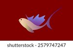 Algiers, Algeria - February 01, 2025: Vivid colors fish. Design illustration. Victor illustration. Multicolored fish.
