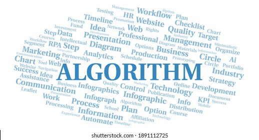 Algorithm Typography Word Cloud Create Text Stock Illustration ...