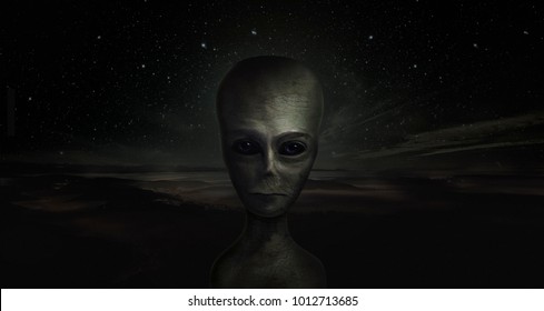 alien, 3d illustration, UFO, zone 51