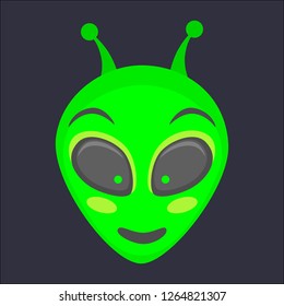 Alien Head Alien Face Emoji Humanoid Stock Illustration 1264821307 ...