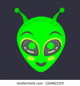 Alien Head Alien Face Emoji Humanoid Stock Illustration 1264821319 ...
