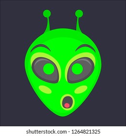 Alien Head Alien Face Emoji Humanoid Stock Illustration 1264821325 ...