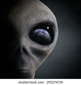 alien looking at the earth