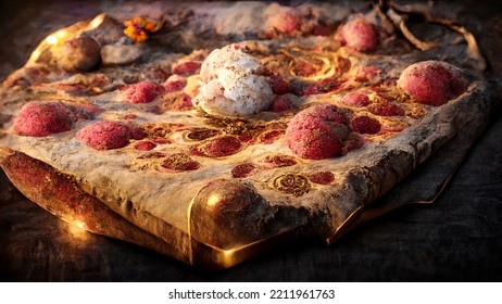 Alien Pizza Unusual Food Digital Art Wallpaper