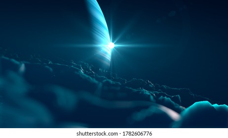 Alien planet 3d render for background