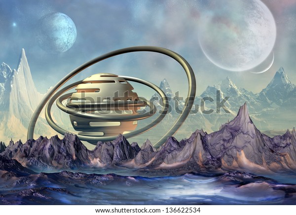 Alien Planet - 3D\
Rendered Computer\
Artwork