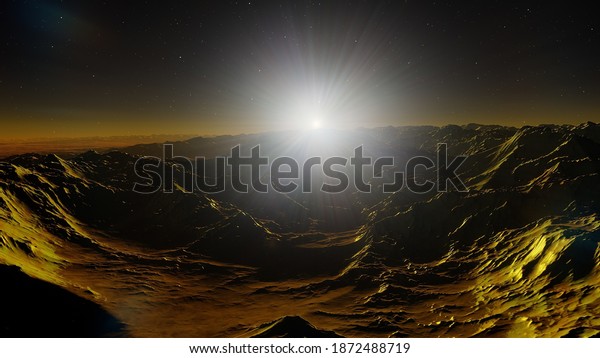 alien planet landscape, science fiction
illustration, view from a beautiful planet, beautiful space
background 3d
render
