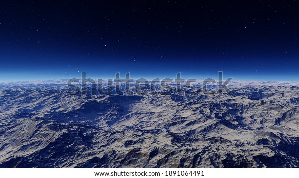 alien planet landscape, science fiction\
illustration, view from a beautiful planet, beautiful space\
background 3d\
render\
