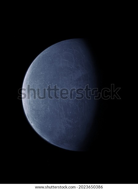 Alien planet with a solid surface. Stone\
planet in deep space 3d rendering.\
