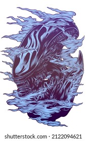 Alien Smoke Illustrated Poster Art