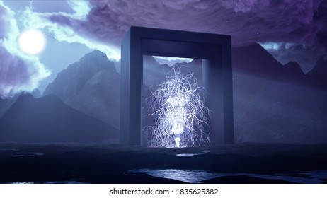 Alien terra concept 3d render