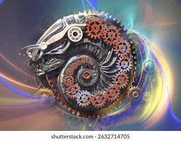 Xenomorfo alienígena en un mundo steampunk