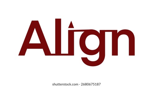 The ALIGN logo uses a clean red tone and triangle replacing the i dot. Letters are precision-aligned with lines connecting base and top points perfect for strategy, team, or workflow brands.