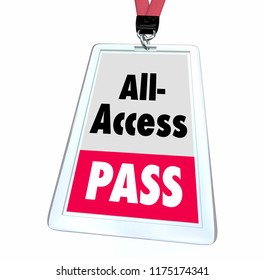 All Access Pass Ticket Full Exclusive Admittance Badge 3d Illustration