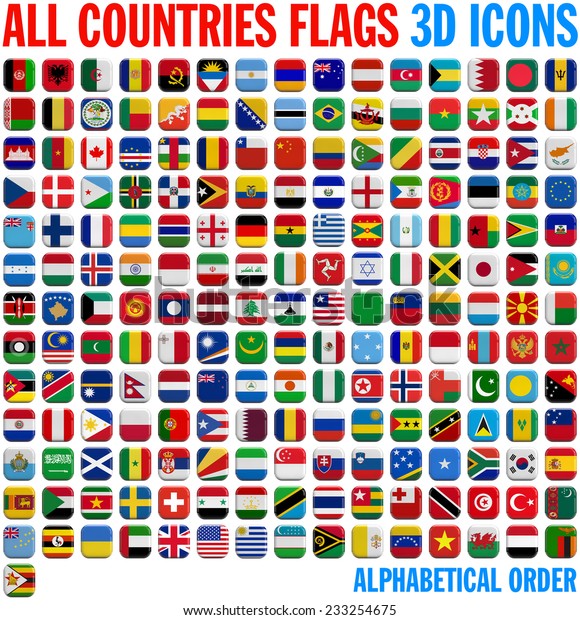 All Country Flags Complete Set 3d Stock Illustration 233254675