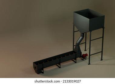 All Done In 3d Illustrator Best Set Of Screw Conveyors And Sweepers For Agroindustrial Works