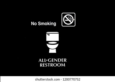 All Gender Restroom And No Smoking Sign 