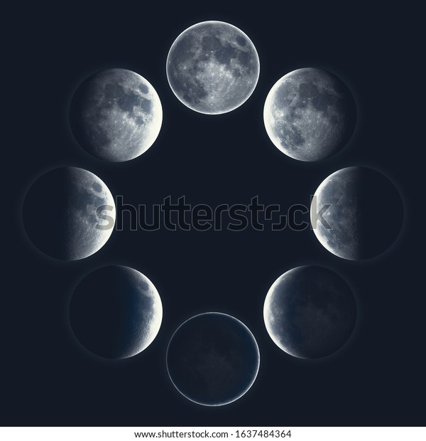 All Moons Phases Circle 3d Illustration Stock Illustration 1637484364 ...