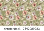 ALL OVER DESIGN FLOWER ALL OVER digital printing textile pattern wallpaper colorful flower with watercolor background-illustration