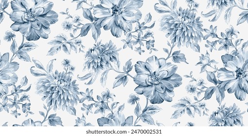 ALL OVER DESIGN . FLOWER ALL OVER. digital printing textile pattern wallpaper colorful flower with watercolor background-illustration