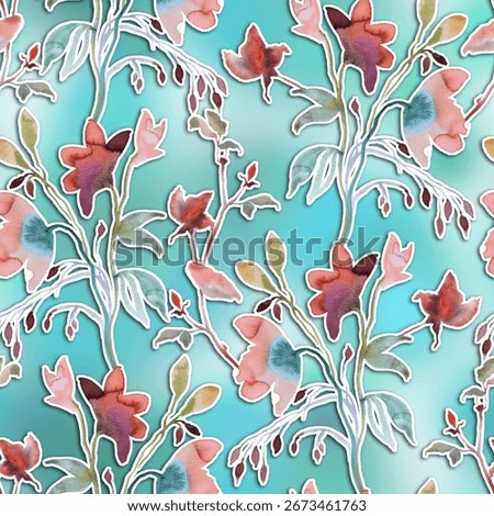 All over Floral pattern abstract design seamless jall creative faded effect flowers repeat for digital print multicolor fashion saree suit kurti parda chader rug all fabric sstkbackgrounds.