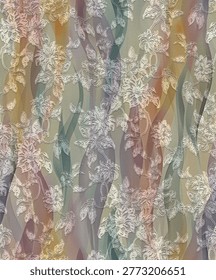 All over floral pattern with creative effect hand drown art work rough oil paint flowers butta digital printing on fabric wallpaper background saree suit shirt duppata fashion dress bed sheet rug curtain.
