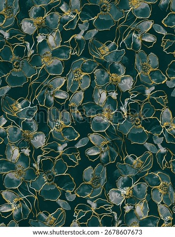all over floral pattern creative blur effect abstract hand drown art work rough flowers digital printing on fabric wallpaper background saree suit duppata fashion dress bed sheet rug sstkbackgrounds.
