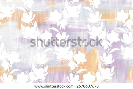 all over floral pattern creative blur effect abstract hand drown art work rough flowers digital printing on fabric wallpaper background saree suit duppata fashion dress bed sheet rug sstkbackgrounds.
