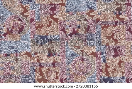 All over floral pattern with creative effect hand drown art work rough embroidery flowers digital printing on fabric wallpaper background saree suit shirt duppata fashion dress bed sheet rug curtain.