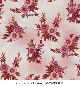 All Over Flower Pattern Digital Print Design