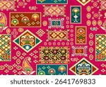 
ALL OVER PATTERN MULTICOLOR SEAMLEASS PATTERN DESIGN ALL OVER TEXTILE PRINT