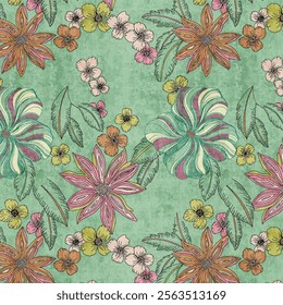 ALL OVER PATTERN MULTICOLOR SEAMLEASS PATTERN DESIGN ALL OVER TEXTILE PRINT