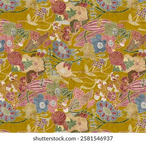 ALL OVER PATTERN MULTICOLOR SEAMLEASS PATTERN DESIGN ALL OVER TEXTILE PRINT
