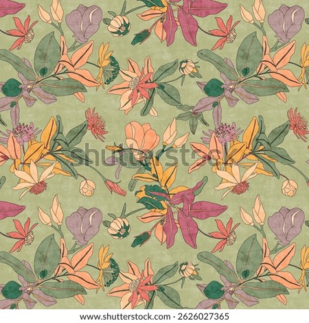 ALL OVER PATTERN MULTICOLOR SEAMLEASS PATTERN DESIGN ALL OVER TEXTILE PRINT